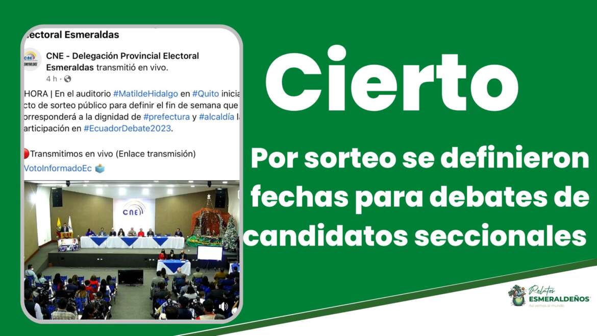 Por sorteo se definieron fechas para debates de candidatos seccionales