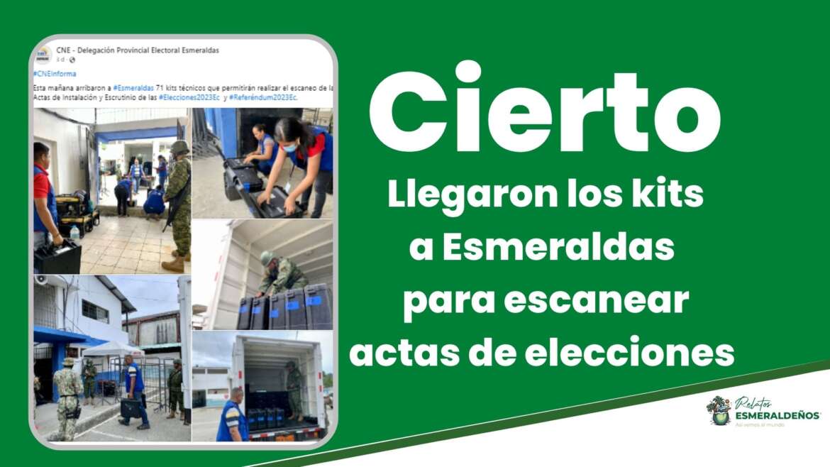 Llegaron los kits a Esmeraldas  para escanear actas de elecciones