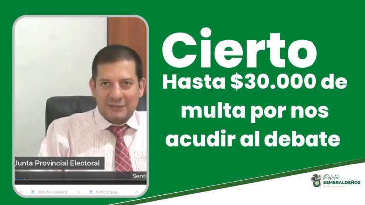 Hasta $30.000 de multa por nos acudir al debate