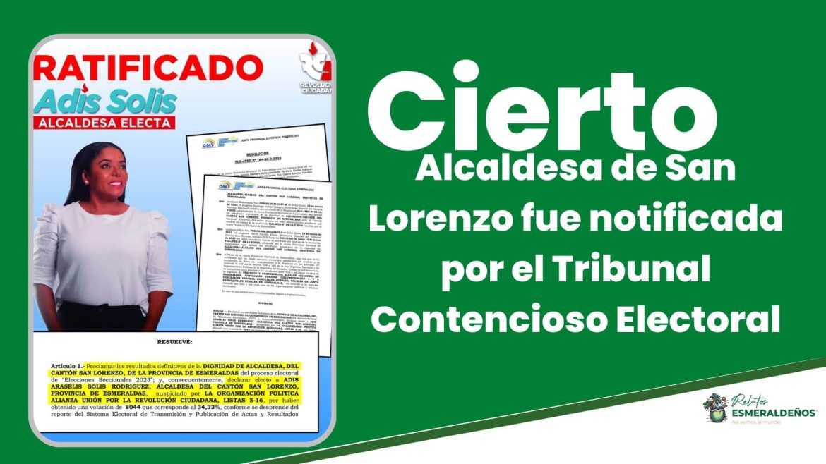 Ratifican triunfo de la alcaldesa de San Lorenzo